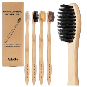 Kit de 4 Cepillos de Dientes de Bambú